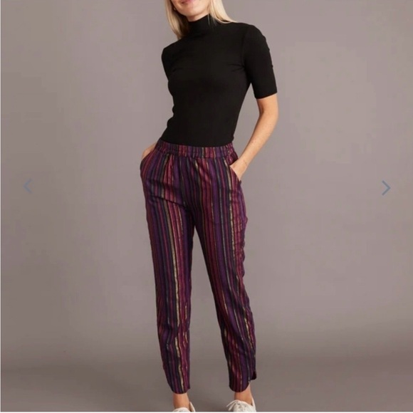 Marine Layer Alison Tencel Multicolor Striped Joggers - Picture 2 of 11